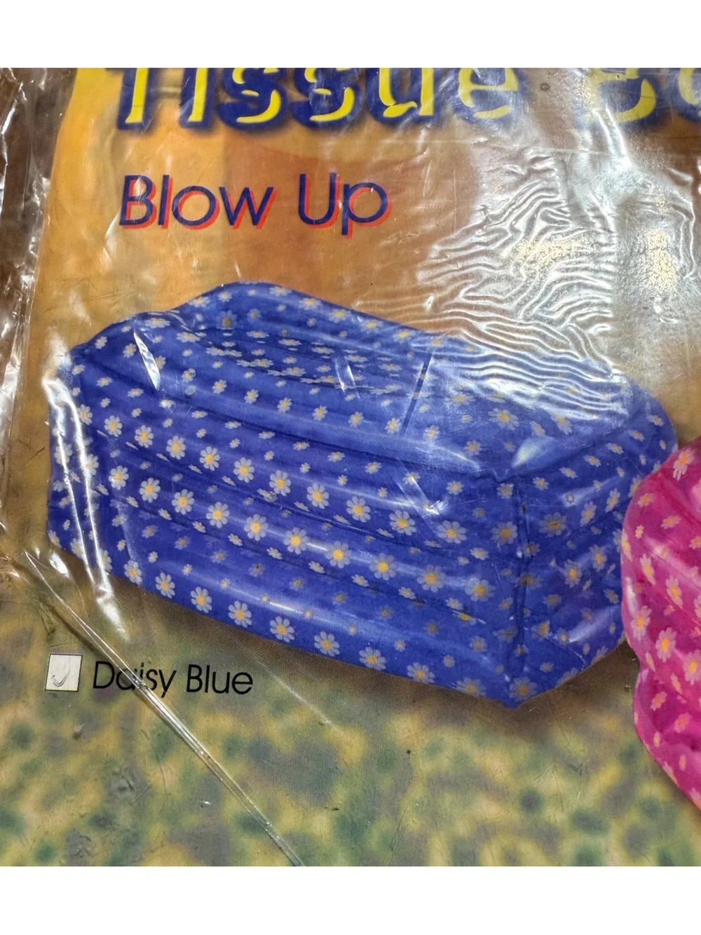 Vintage Tissue Box Cover Blow Up - Daisy Blue